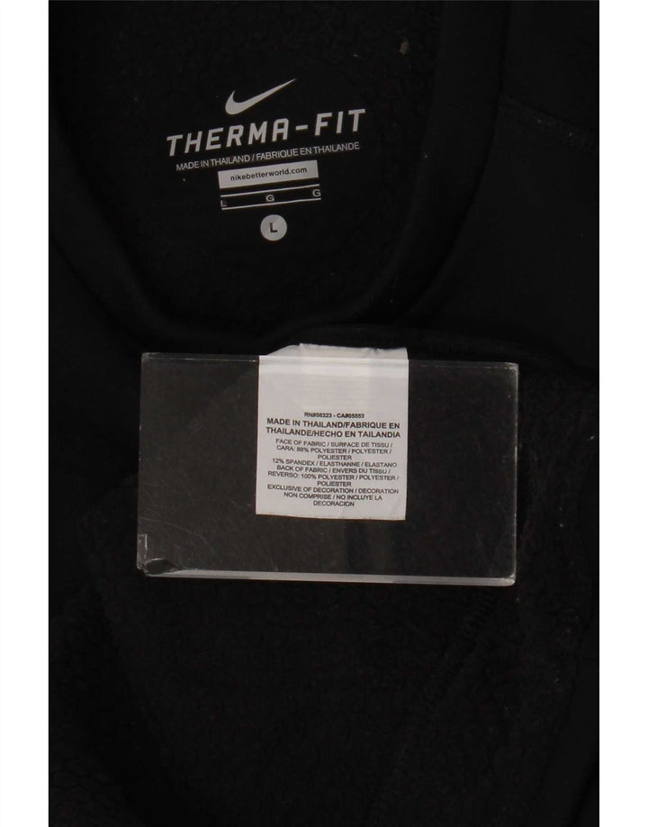 Pulover Nike Therma-Fit pentru bărbați, mare, negru, poliester