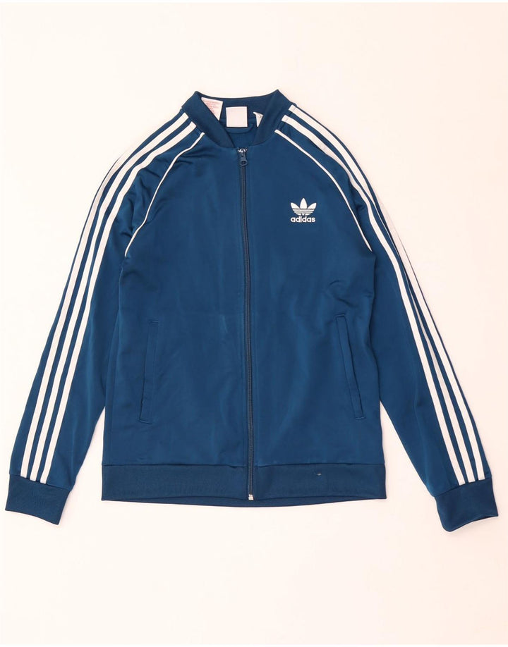 Jachetă de trening pentru băieți Adidas 13-14 ani poliester albastru