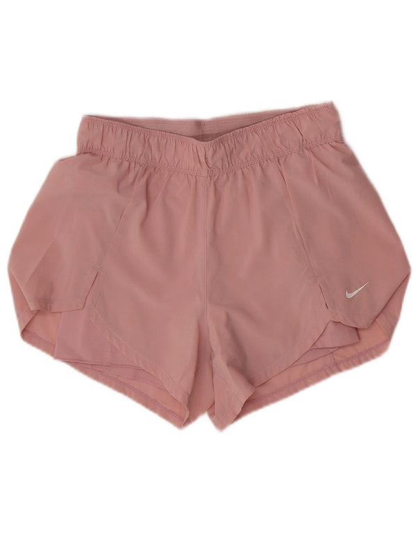 Pantaloni scurti sport Nike Dri Fit pentru femei UK 10, poliester roz mic
