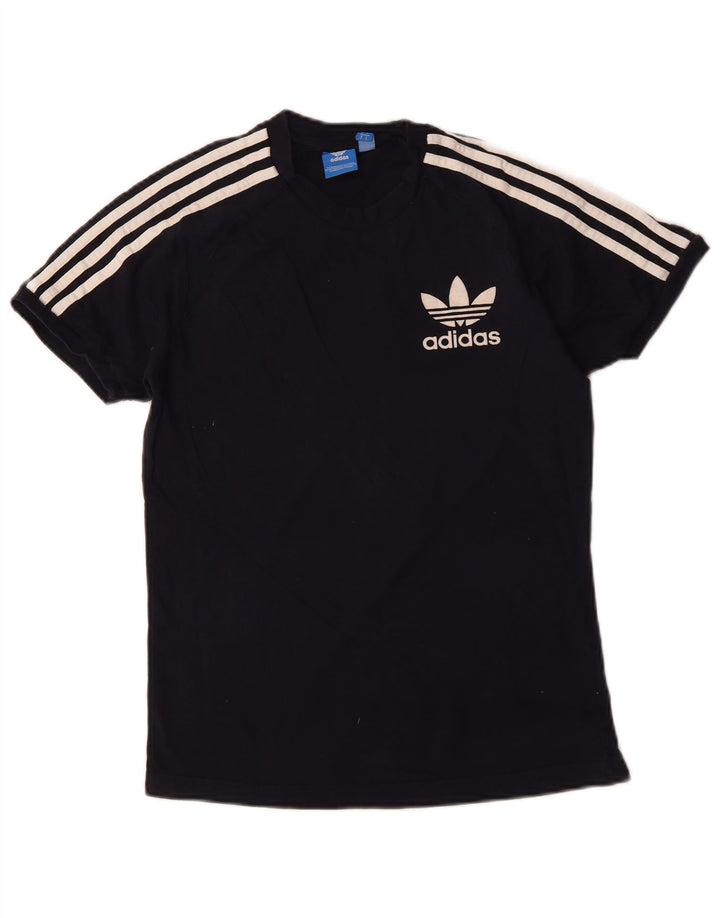 Tricou grafic ADIDAS pentru femei Top UK 10 mic din bumbac bleumarin