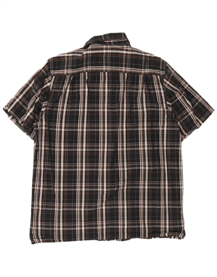 Cămașă cu mânecă scurtă pentru bărbați Dickies, bumbac cu carouri mari, negru