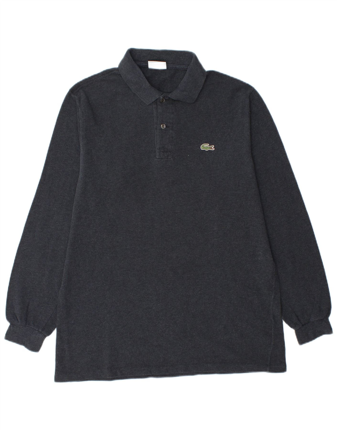 Tricou polo pentru bărbați Lacoste cu mânecă lungă, mărimea 4, bumbac gri mediu