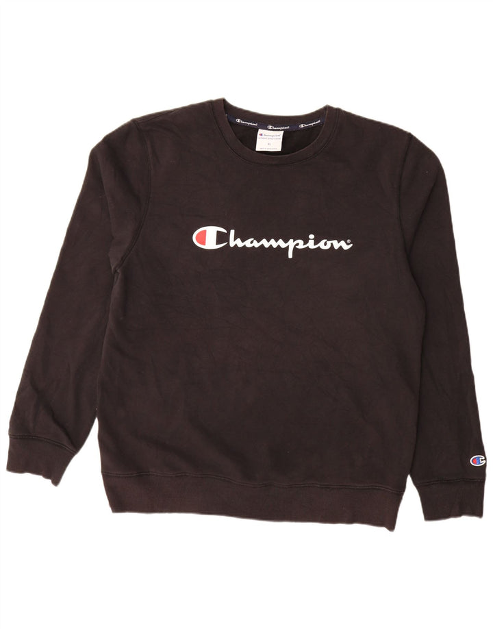 Pulover grafic pentru bărbați Champion XL, bumbac negru