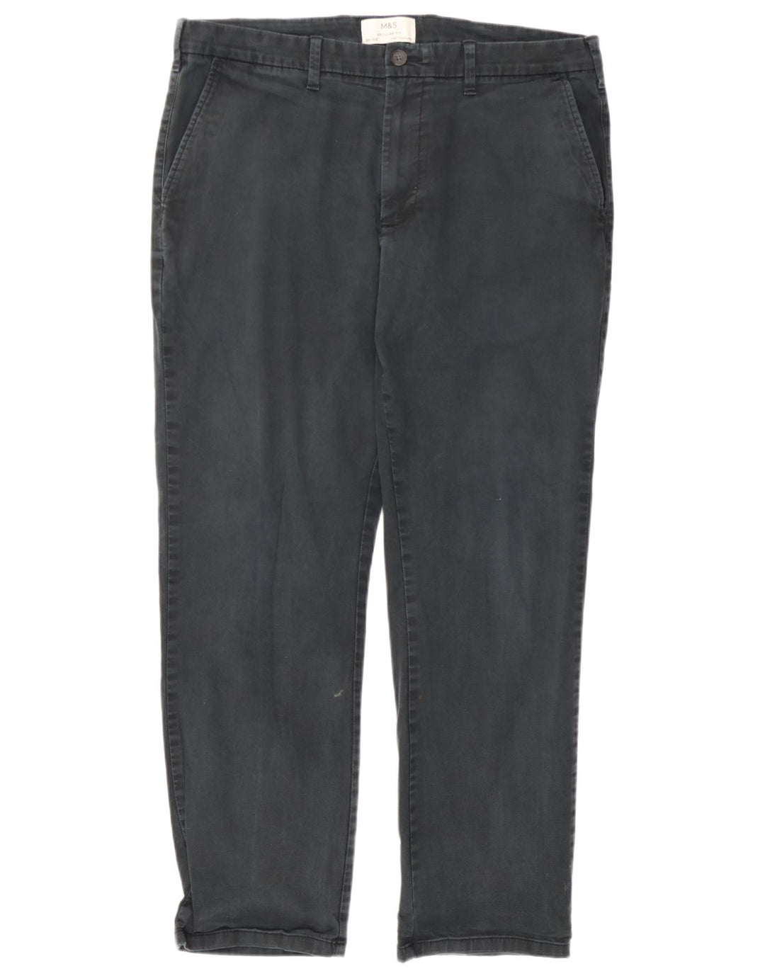 Marks & Spencer Pantaloni chino pentru bărbați, drepti, cu ajustare normală, L36 L29, gri