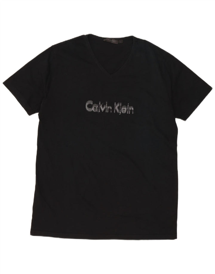 Tricou grafic pentru bărbați CALVIN KLEIN Top mare din bumbac negru
