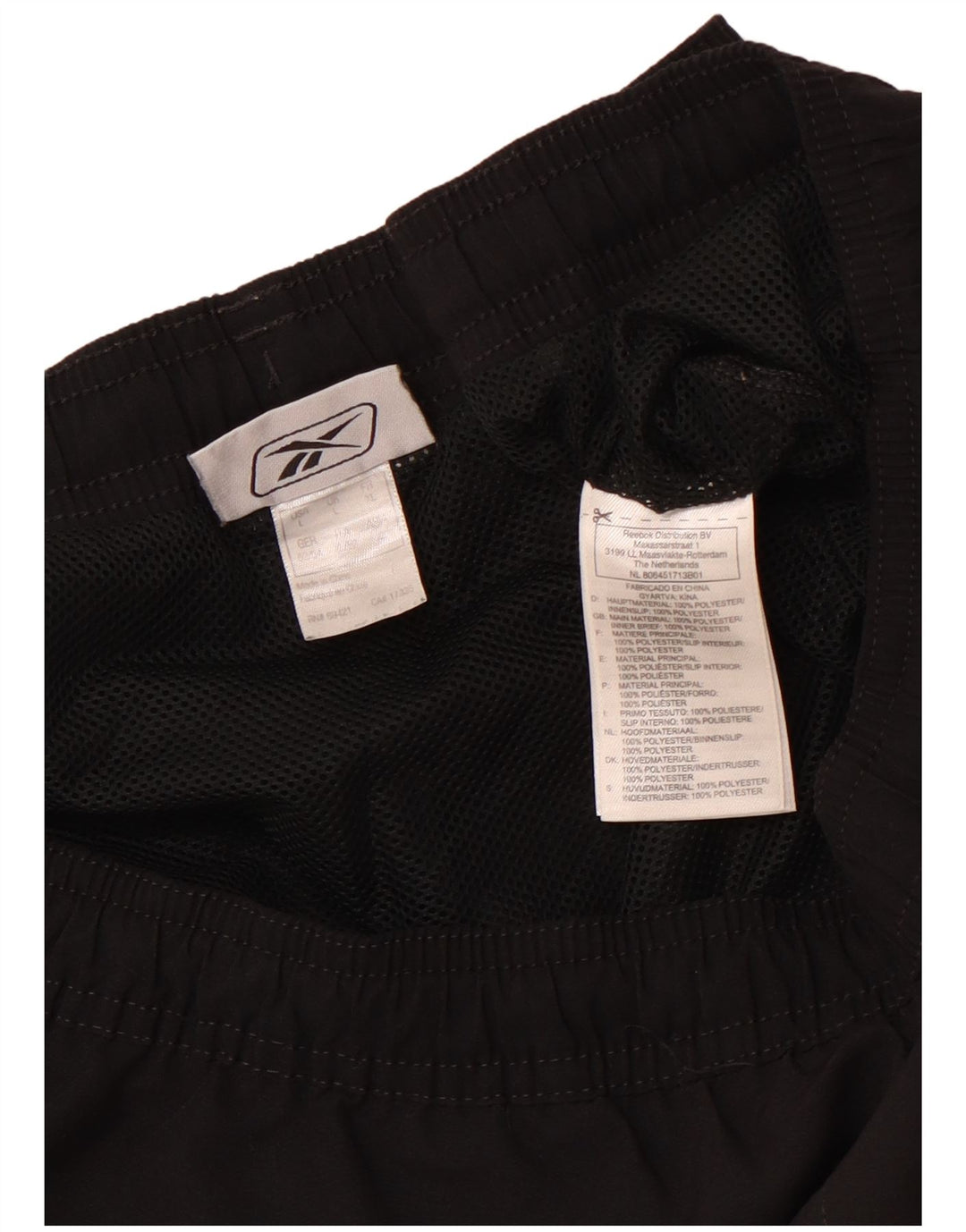 Pantaloni scurți sport grafic REEBOK pentru bărbați, mari, negru, poliester