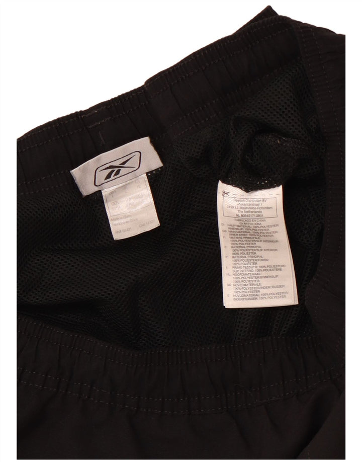 Pantaloni scurți sport grafic REEBOK pentru bărbați, mari, negru, poliester