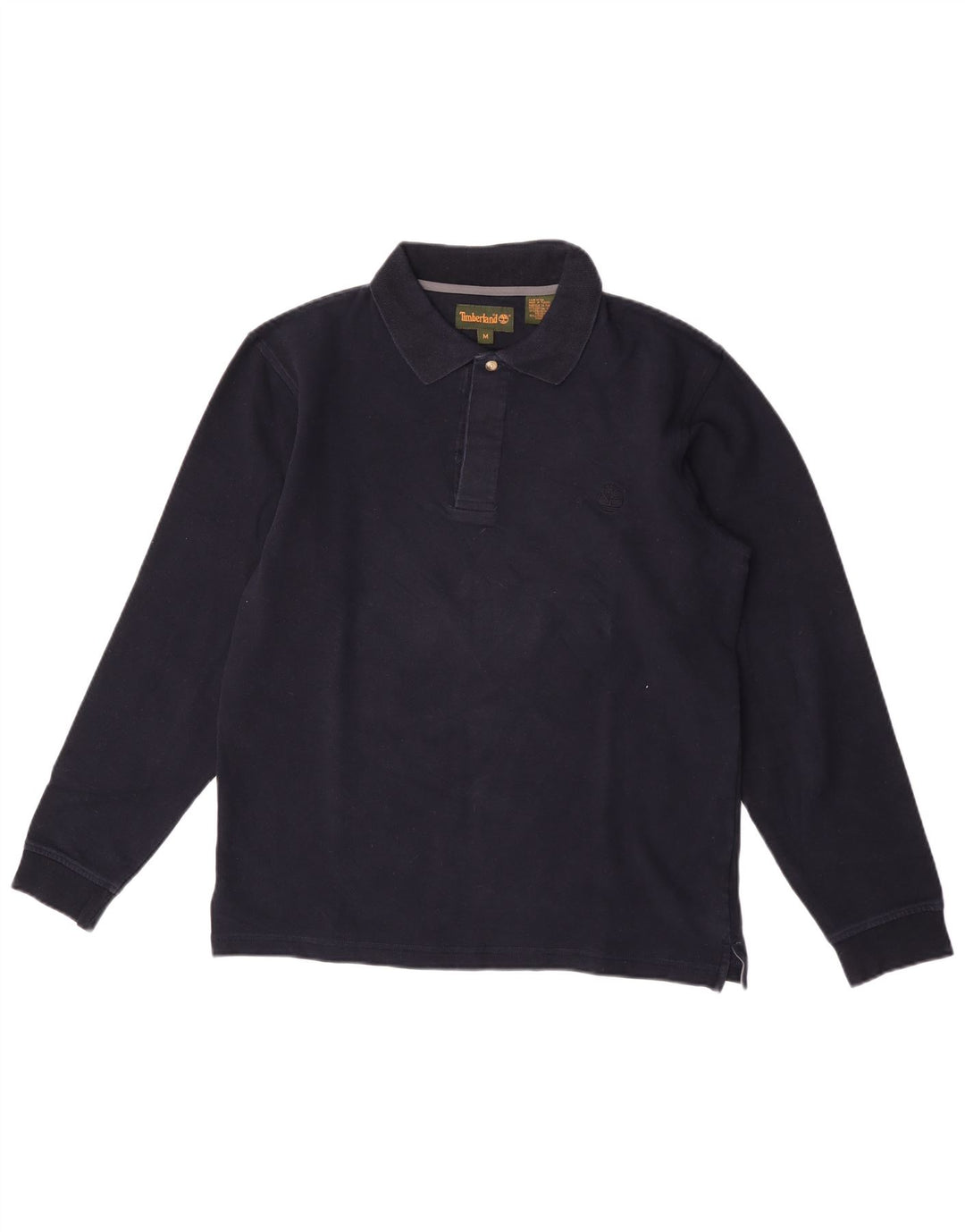 Tricou polo pentru bărbați Timberland cu mânecă lungă, bumbac mediu albastru bleumarin