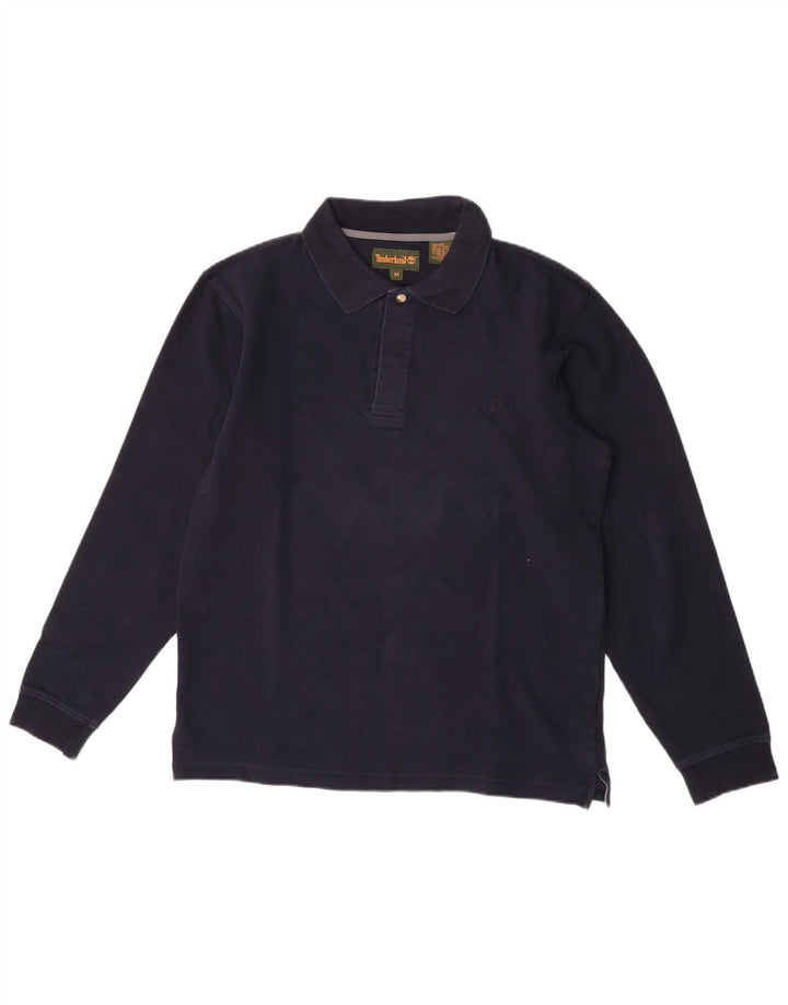 Tricou polo pentru bărbați Timberland cu mânecă lungă, bumbac mediu albastru bleumarin