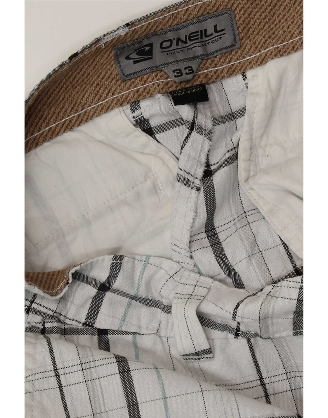 Pantaloni scurți chino pentru bărbați O'Neill W33 Poliester cu carouri albe medii