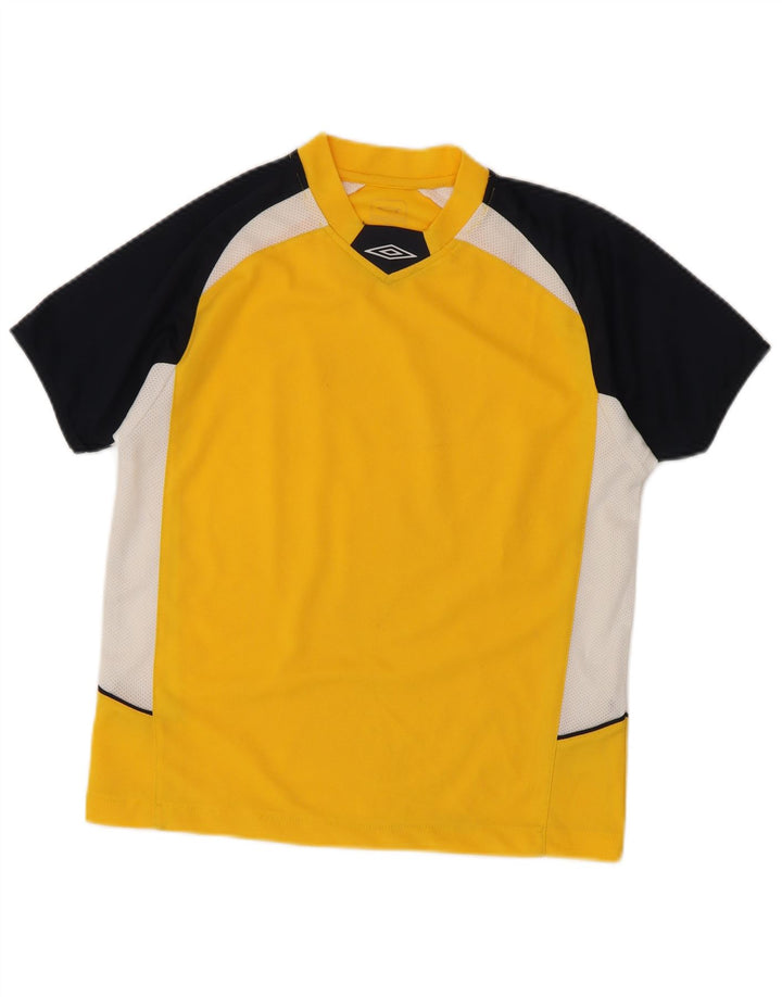 Tricou grafic pentru bărbați Umbro Top mic galben din poliester color bloc