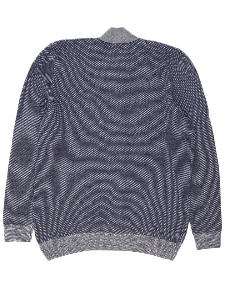 Pulover cardigan pentru bărbați Lacoste Mărimea 5, mare, albastru marin cu pete