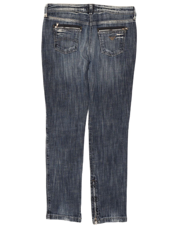 Blugi slim pentru damă Armani Distressed W29 L29 Bleumarin
