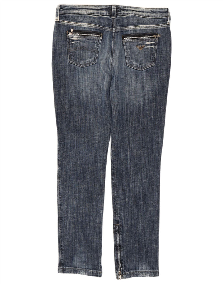 Blugi slim pentru damă Armani Distressed W29 L29 Bleumarin