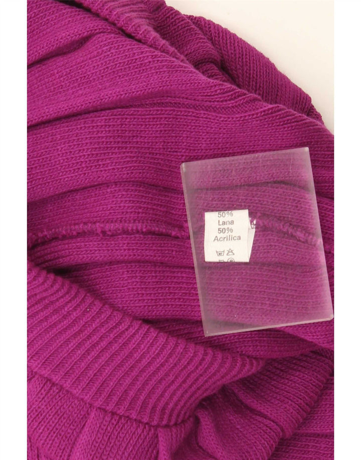 Fusta midi tricot vintage pentru femei W28 Lână mov mică