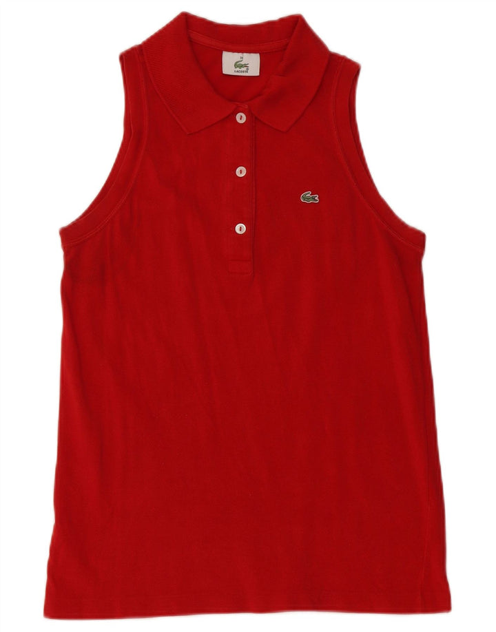 Tricou polo fără mâneci pentru femei Lacoste Mărimea 38 bumbac roșu mediu