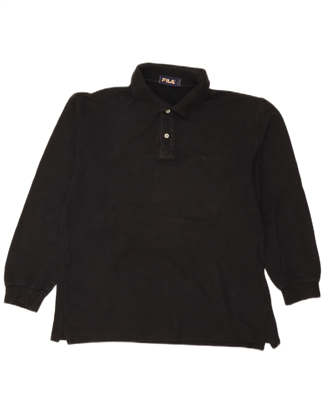 Tricou polo Fila Bărbați cu mânecă lungă IT 50 Bumbac Negru Mediu