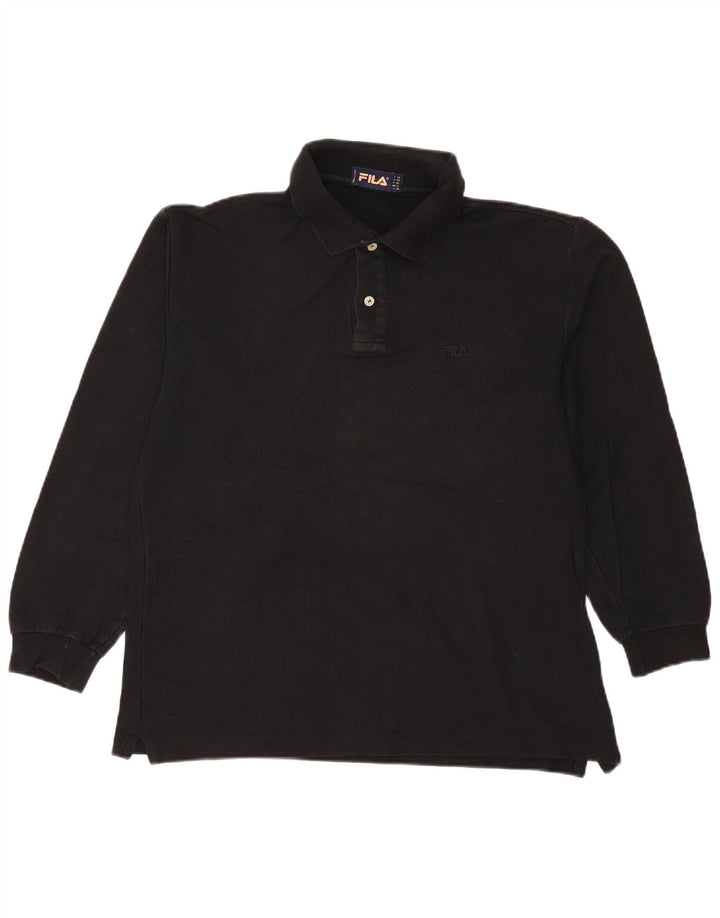 Tricou polo Fila Bărbați cu mânecă lungă IT 50 Bumbac Negru Mediu