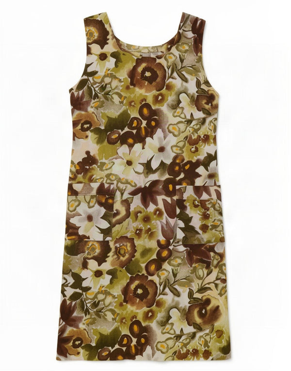 Rochie cu mâneci fără mâneci vintage pentru femei UK 14 Medium Green Floral