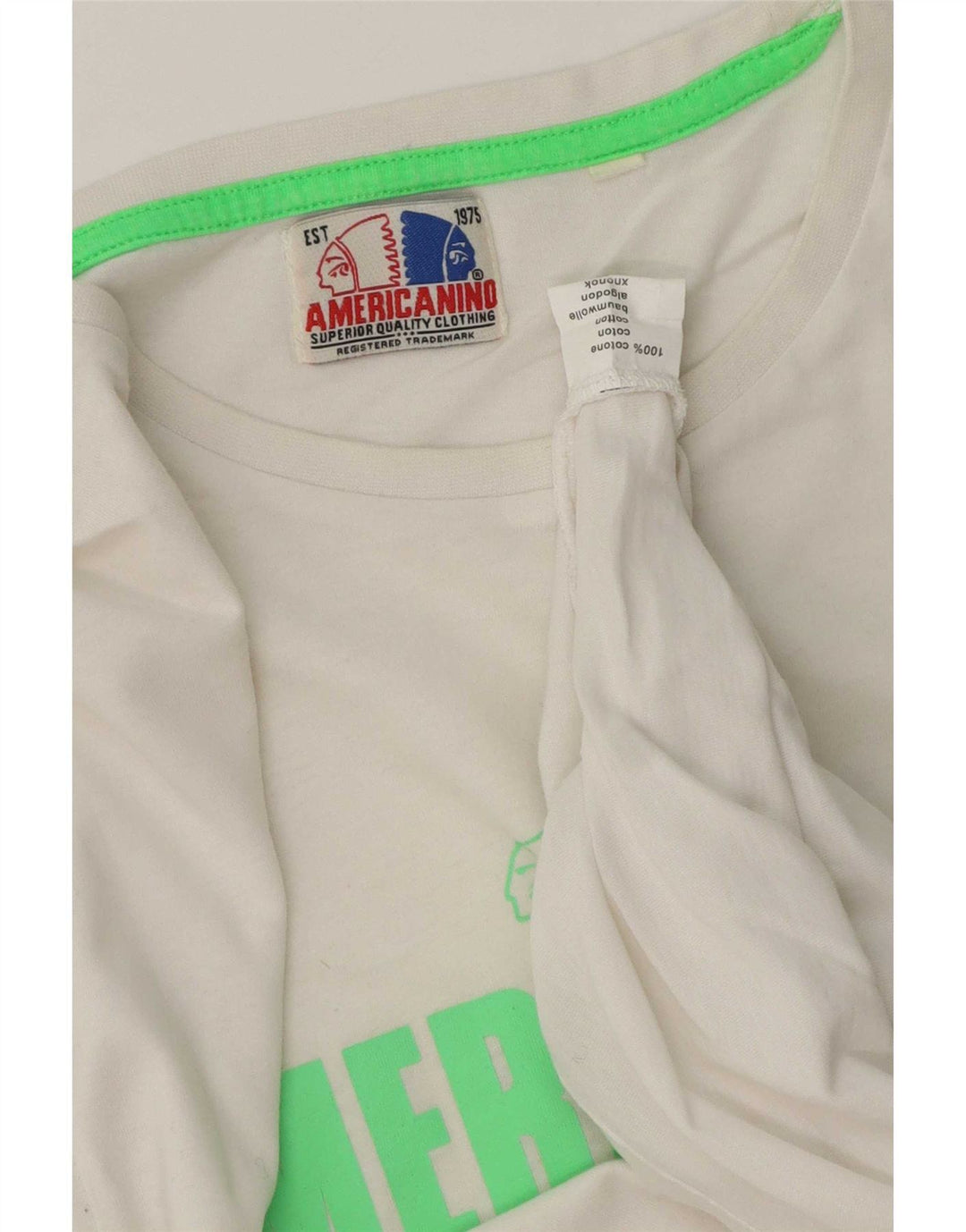 Americanino Tricou cu grafică obișnuită pentru bărbați Top mediu din bumbac alb