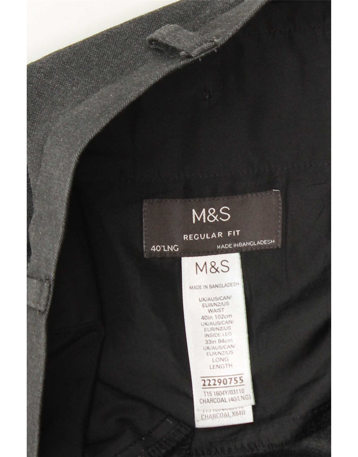 Pantaloni chino obișnuiți pentru bărbați Marks & Spencer L40 L33 poliester gri