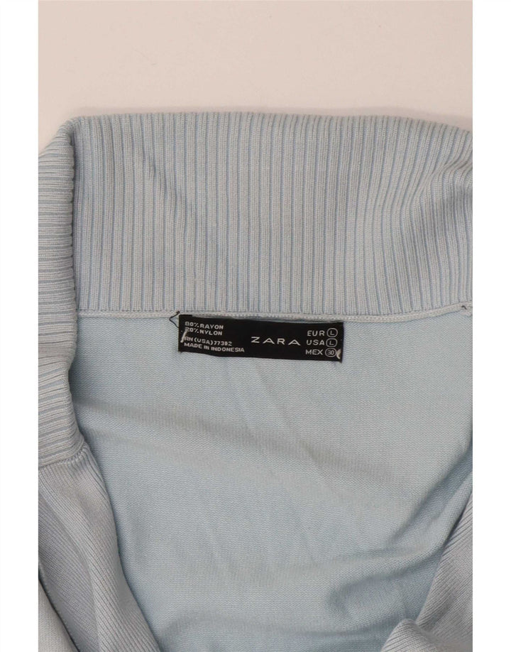 Pulover cardigan pentru femei Zara UK 16, mare, albastru, raion