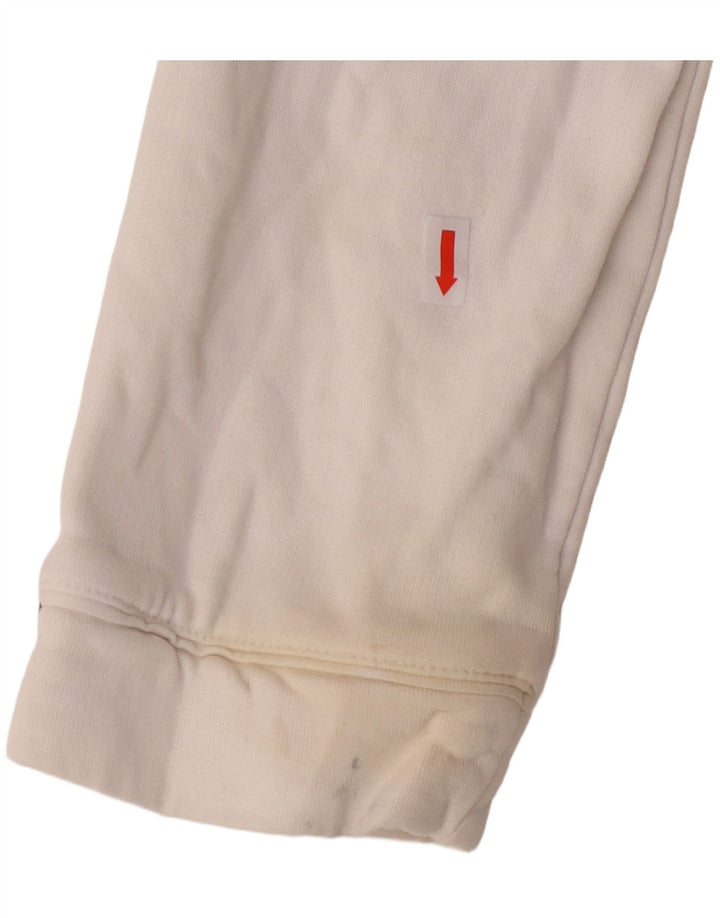ADIDAS Womens Tracksuit Top Jacket UK 14 Large White Cotton