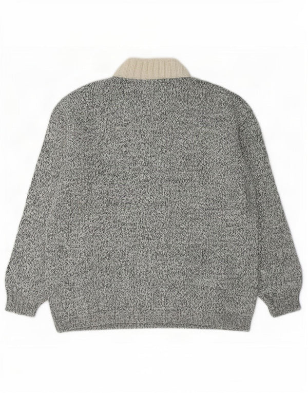 Pulover vintage cu gât țestoasă pentru femei UK 18 XL Blue Flecked