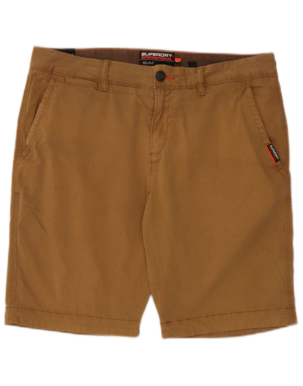 Pantaloni scurți chino subțiri Superdry pentru bărbați W34, bumbac, bej, mari