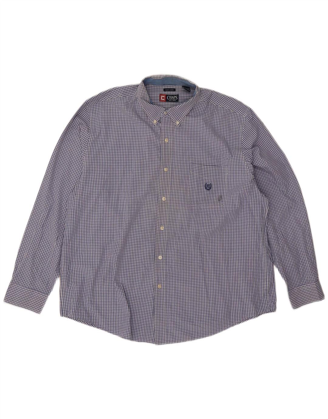 Cămașă pentru bărbați Chaps 2XL, bumbac cu check albastru