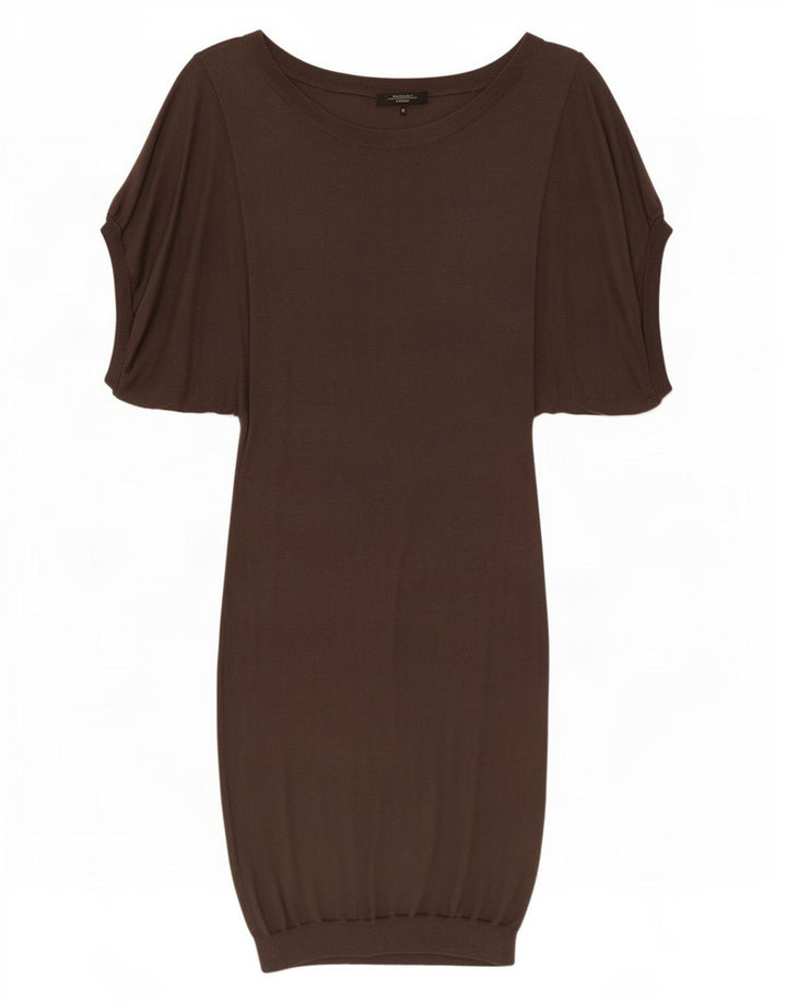 Max Mara rochie jumper cu mâneci scurte de weekend pentru femei UK 12, mătase, gri mediu
