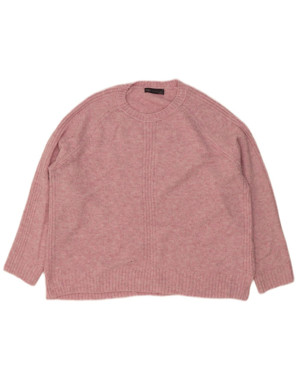 Marks & Spencer Womens Crew Neck Jumper Sweater UK 18 XL Pink Flecked
