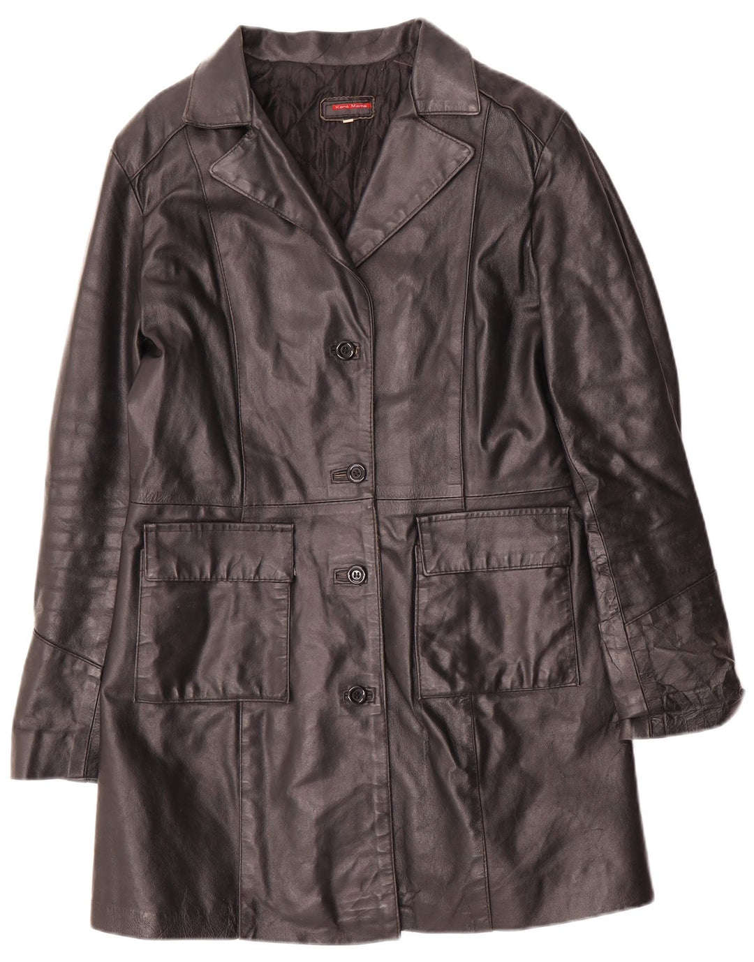 Palton din piele vintage pentru femei UK 14 mare negru