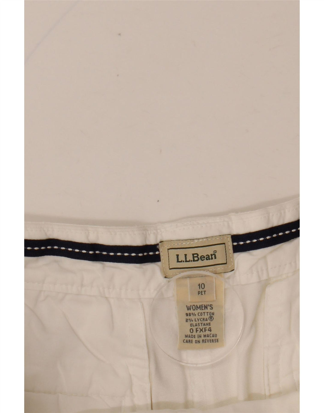 Pantaloni scurti chino pentru femei L.L.BEAN cu talie medie US 10 Large W30 Bumbac alb