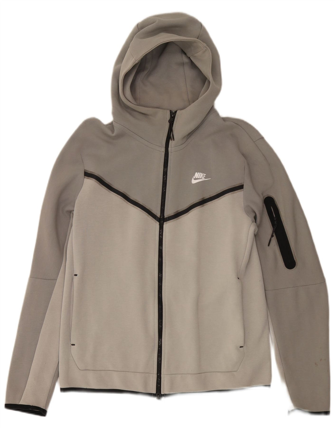 Pulover Nike pentru bărbați, cu fermoar, din bumbac color bloc, gri mediu
