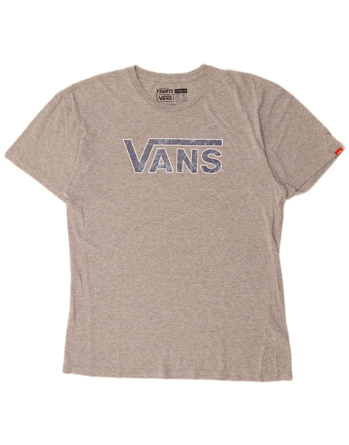 Tricou grafic pentru bărbați VANS Classic Fit Top mare din bumbac gri