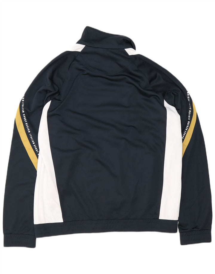 Jachetă de trening grafică pentru bărbați Lotto, 2XL, poliester color block, albastru bleumarin
