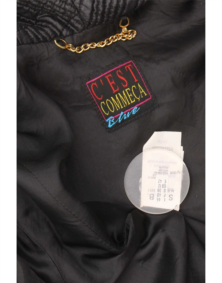 Jachetă căptușită Vintage pentru femei UK 12 Medium Black Nylon