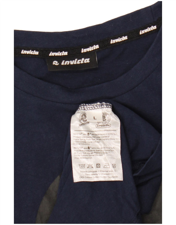 Tricou grafic pentru bărbați Invicta Top mare din bumbac bleumarin