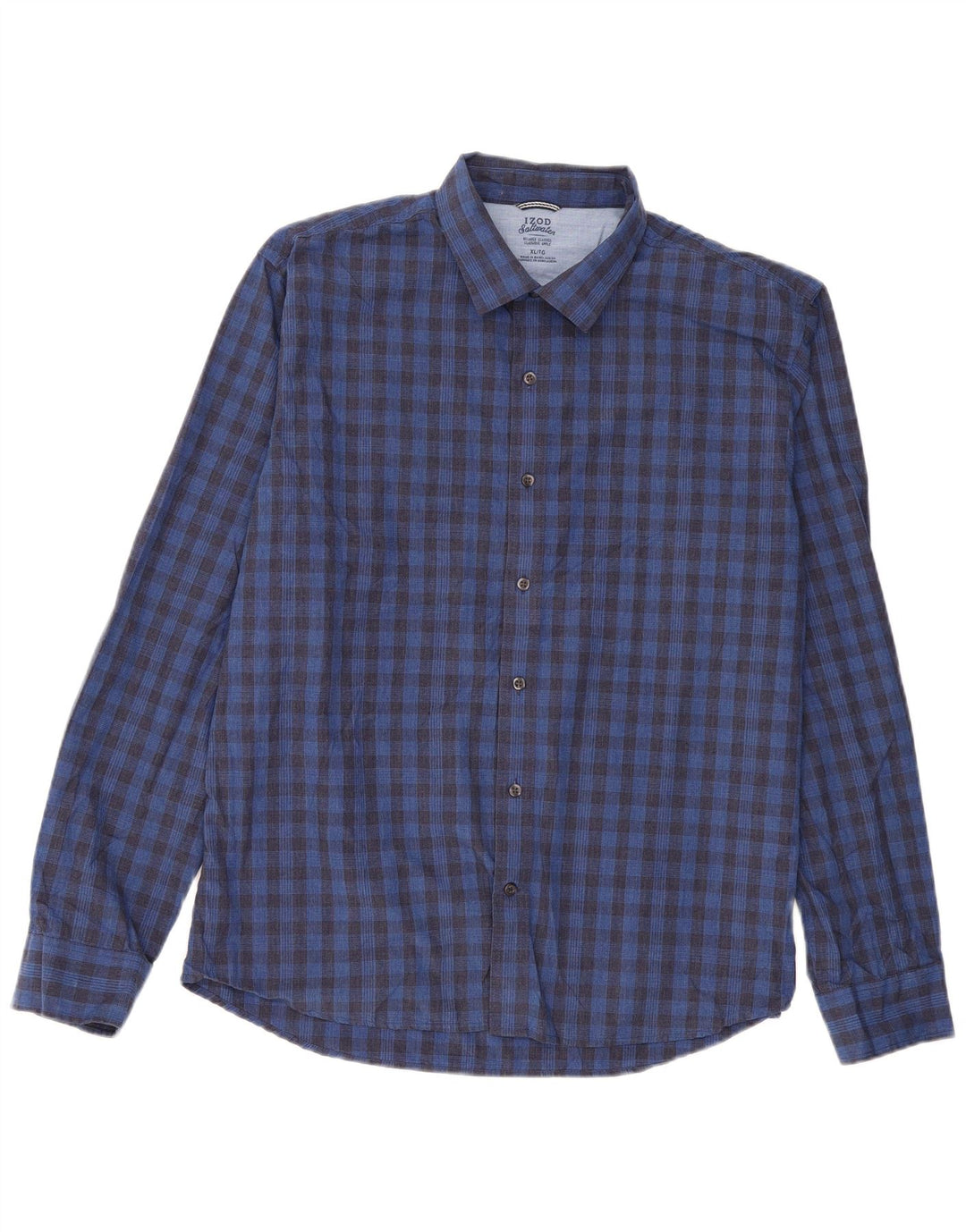 Cămașă pentru bărbați Izod Relaxed Classics Relaxed Fit XL Blue Gingham Cotton Classic