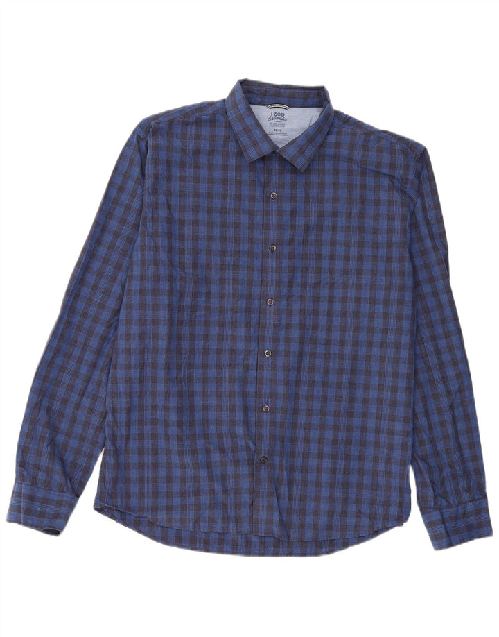 Cămașă pentru bărbați Izod Relaxed Classics Relaxed Fit XL Blue Gingham Cotton Classic