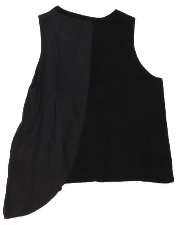 Vesta Asimetrică pentru Femei Zara UK 16 Large Black Cupro