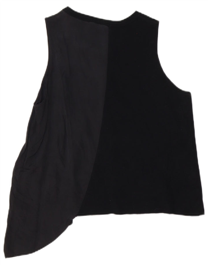 Vesta Asimetrică pentru Femei Zara UK 16 Large Black Cupro