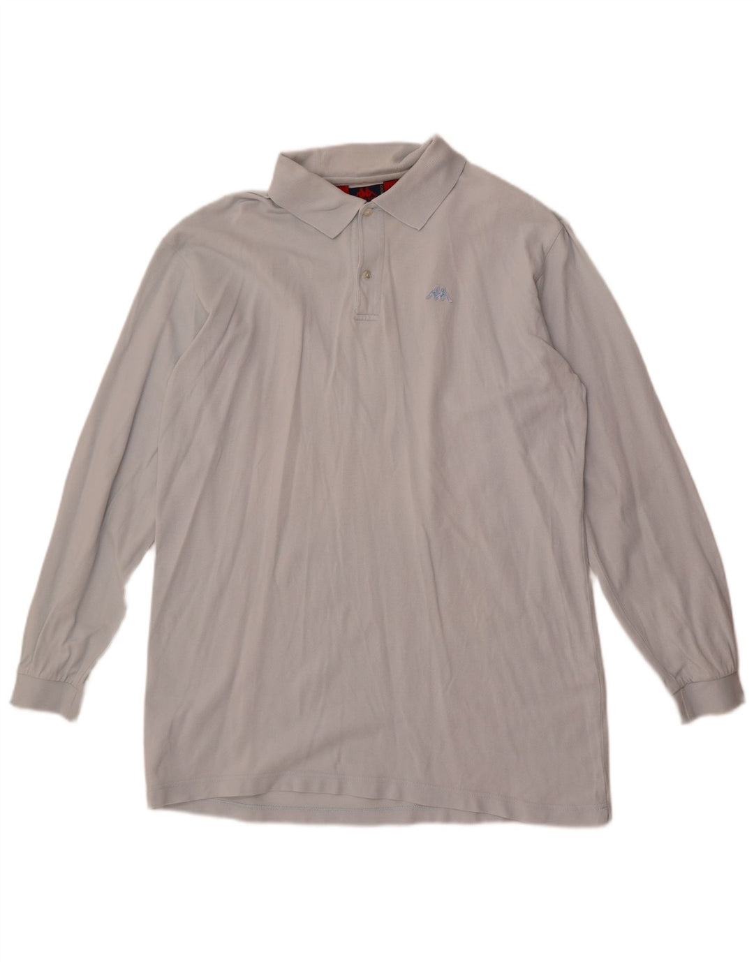 Cămașă polo pentru bărbați Kappa cu mânecă lungă, bumbac albastru mediu