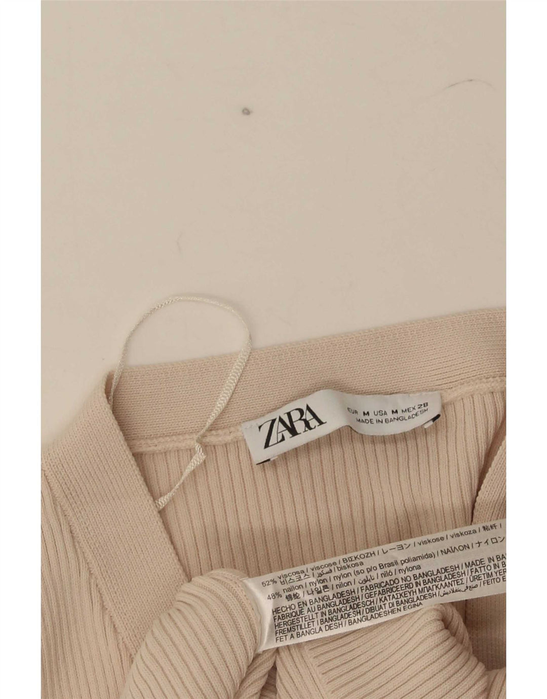 Top cardigan pentru femei Zara UK 12 Medium Beige Viscose