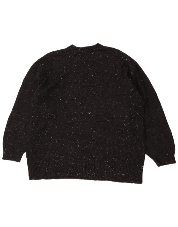 Pulover supradimensionat pentru femei Zara, cu decolteu triplu, UK 10, mic, negru, pete