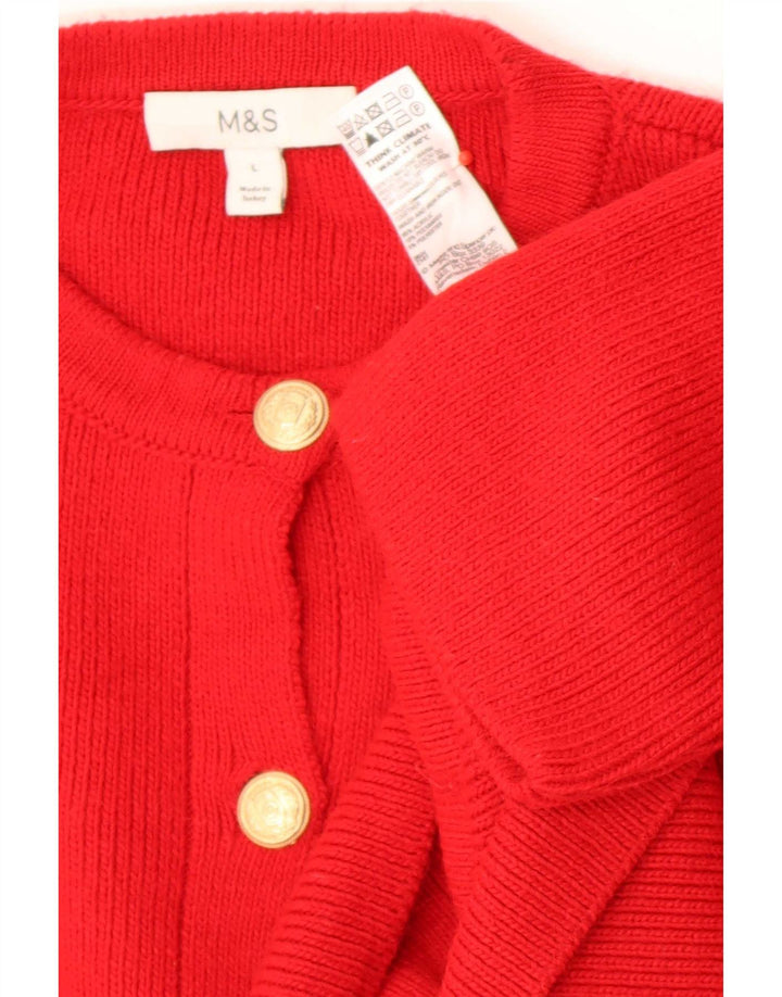 Pulover cardigan supradimensionat pentru femei Marks & Spencer UK 16 mare roșu acrilic