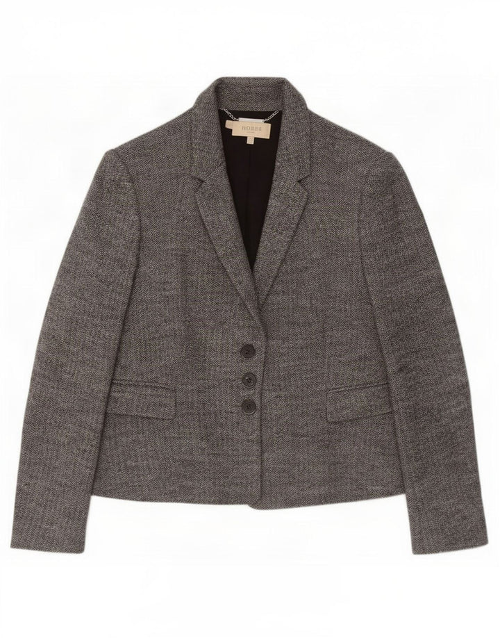 Jachetă Hobbs pentru femei, cu 3 nasturi, UK 14, mare, gri Herringbone