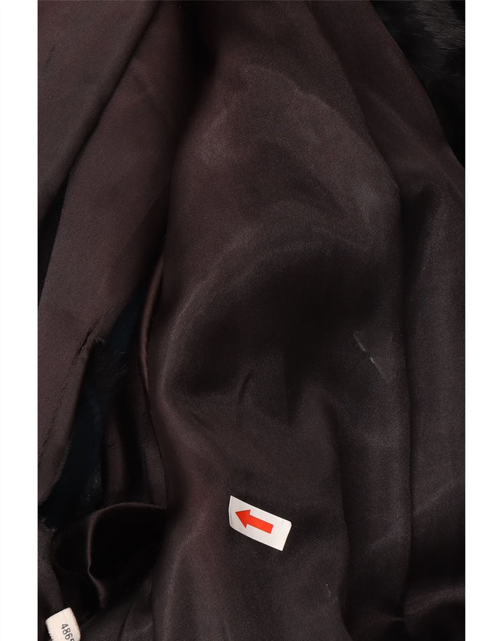 Jachetă vintage de blană pentru femei EU 48 2XL blană adevărată neagră