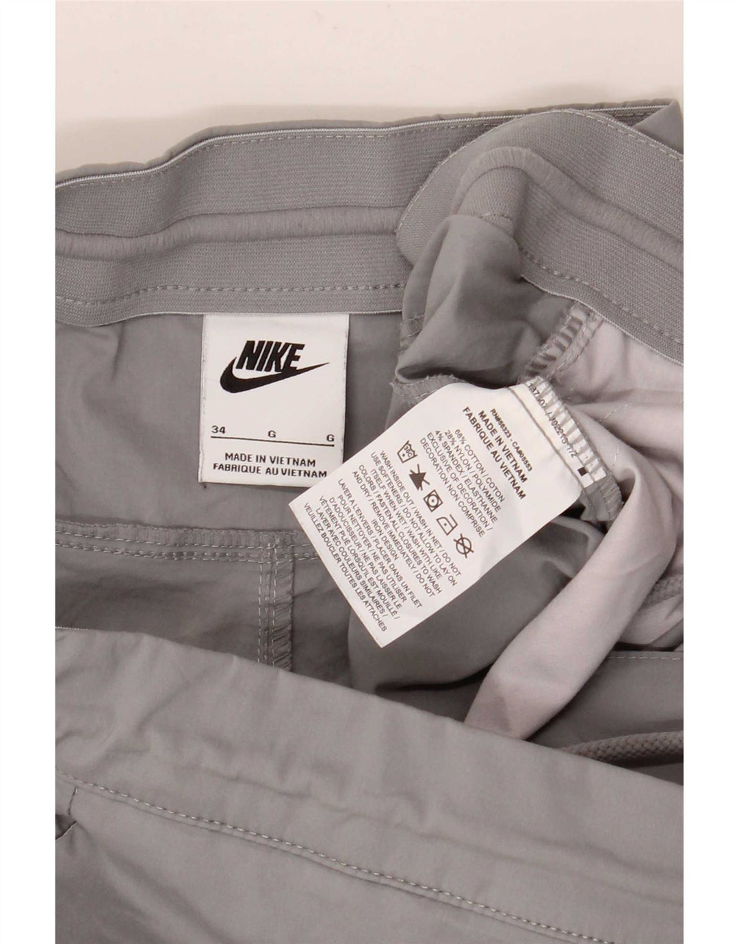 Pantaloni cargo drepti pentru bărbați Nike W34 L28 bumbac gri